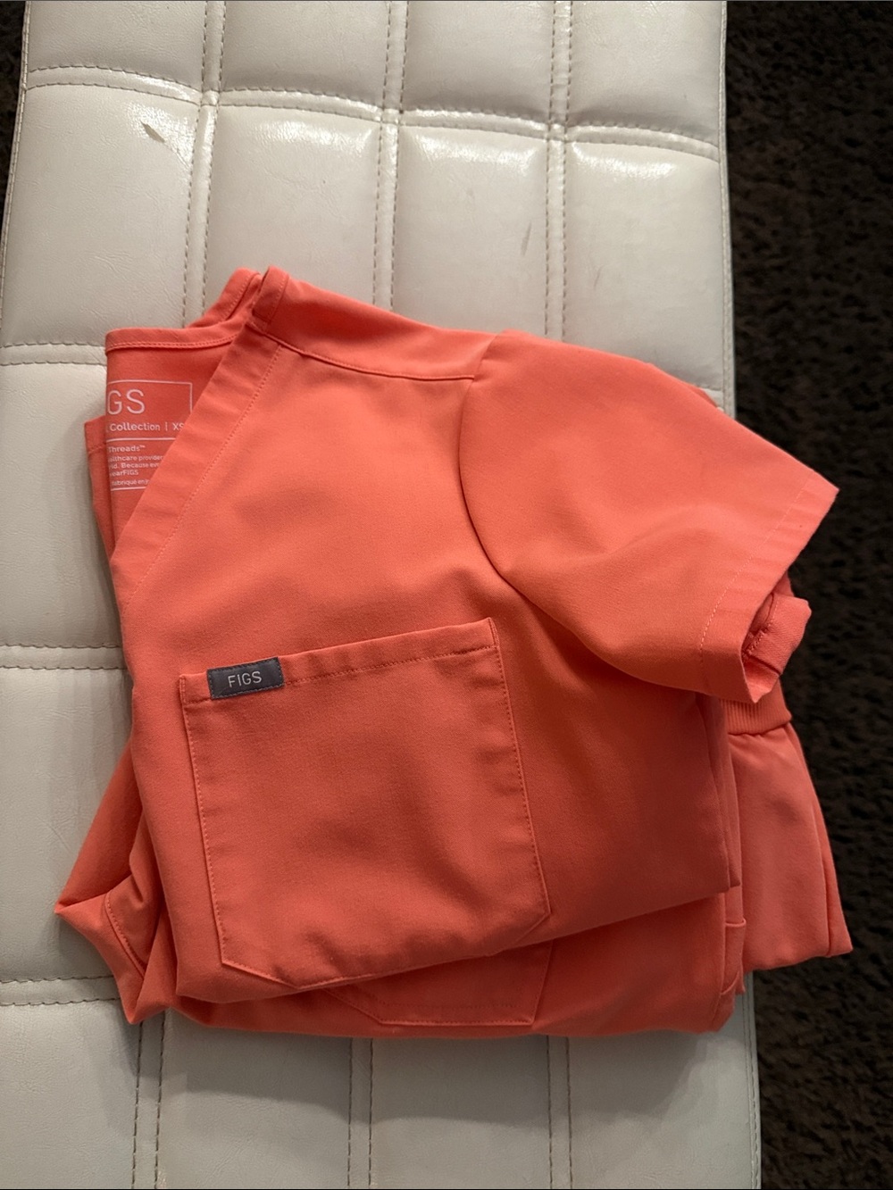 Figs Coral-Orange Medical Scrub Top